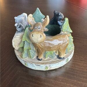 Yankee Candle Mountain Lodge Votive Candle‎ Holder Moose Bear Cabin 2011